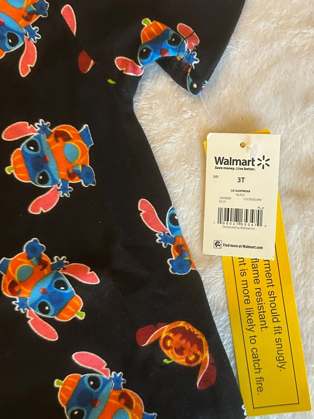 Kids Black Character-Print Pajama Set with Blue & Orange Motif